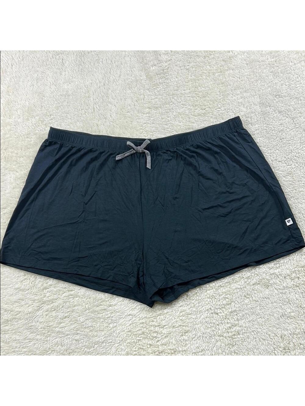Jane & Bleecker Women’s Black Sleep Shorts Drawstring Pajama Lounge Shorts